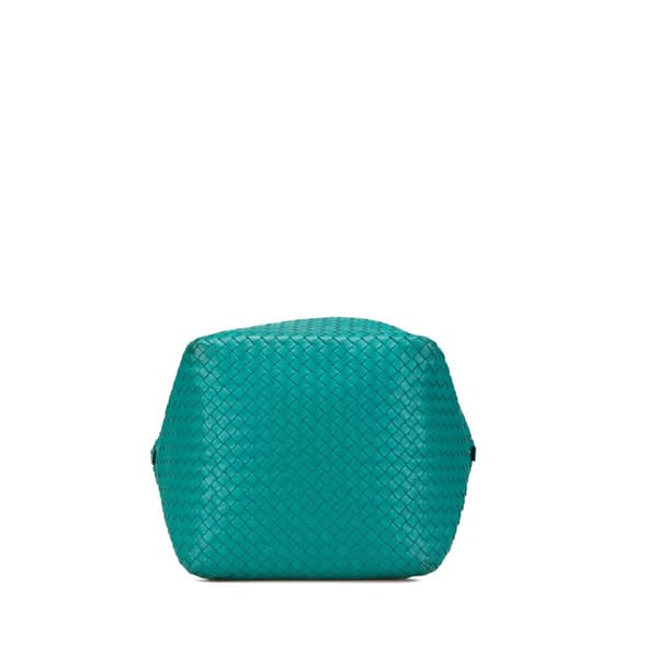 Pre-owned Bottega Veneta Nappa Intrecciato Cube Shoulder Bag Blue