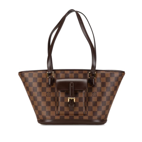 Pre-owned Louis Vuitton Damier Ebene Manosque PM Brown