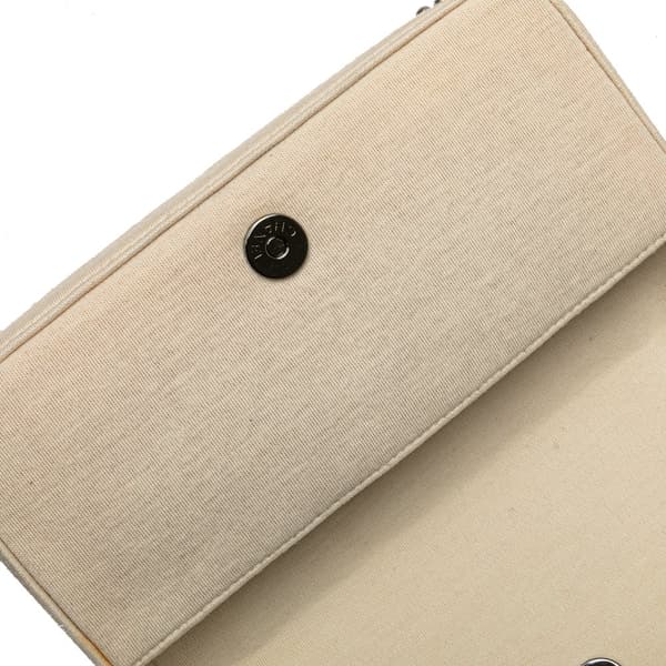 Pre-owned Chanel CC Jersey Pyramid Stud Flap White