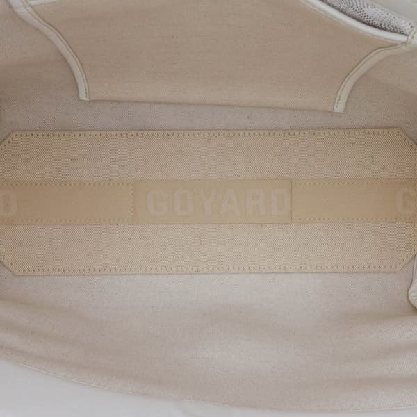 Pre-owned Goyard Goyardine Rouette PM White
