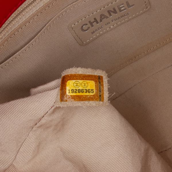 Pre-owned Chanel Medium Perforated Lambskin Punch Flap Red