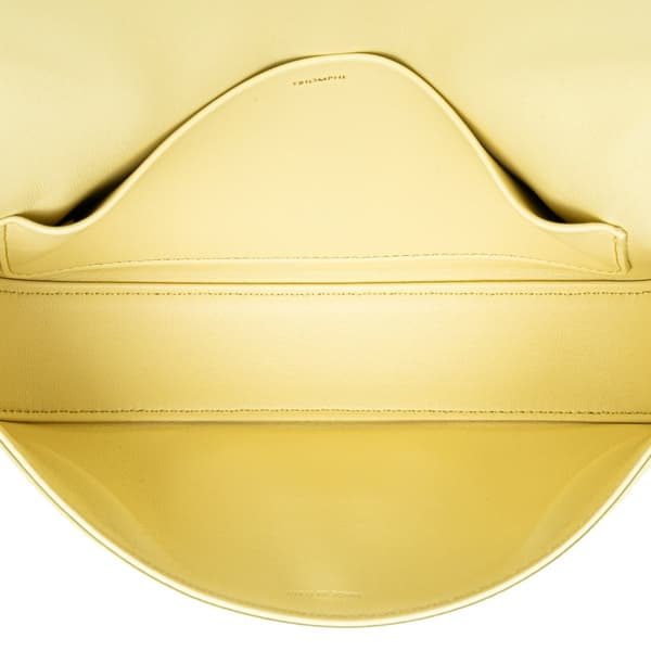 Pre-owned Celine Leather Triomphe Claude Shoulder Bag Yellow