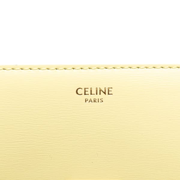 Pre-owned Celine Leather Triomphe Claude Shoulder Bag Yellow