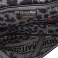 Miniatyrbild 4 av 9: Pre-owned Dior Mizza Embroidered Canvas Leopard Saddle Bag Gray