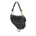 Miniatyrbild 2 av 9: Pre-owned Dior Mizza Embroidered Canvas Leopard Saddle Bag Gray