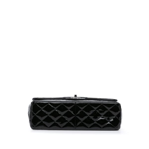 Pre-owned Chanel Jumbo Classic Patent Double Flap Black