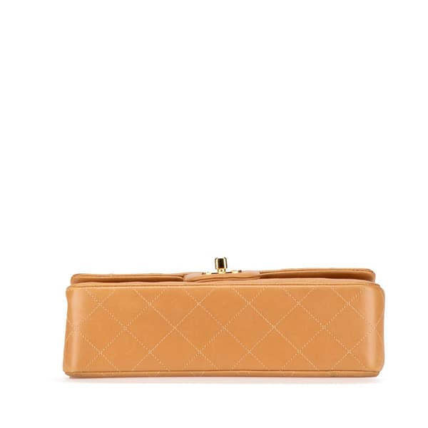 Pre-owned Chanel Small Classic Lambskin Double Flap Brown