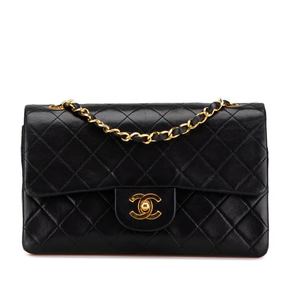 Pre-owned Chanel Small Classic Lambskin Double Flap Black