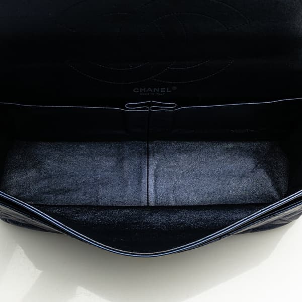 Pre-owned Chanel Reissue 2.55 Aged Metallic Calfskin Flap 226 Blue