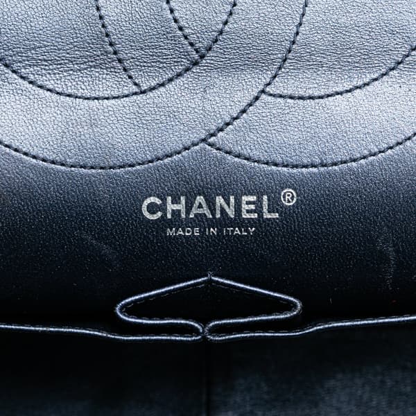 Pre-owned Chanel Reissue 2.55 Aged Metallic Calfskin Flap 226 Blue