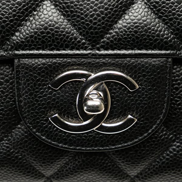 Pre-owned Chanel Maxi Classic Caviar Double Flap Black