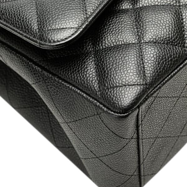Pre-owned Chanel Maxi Classic Caviar Double Flap Black