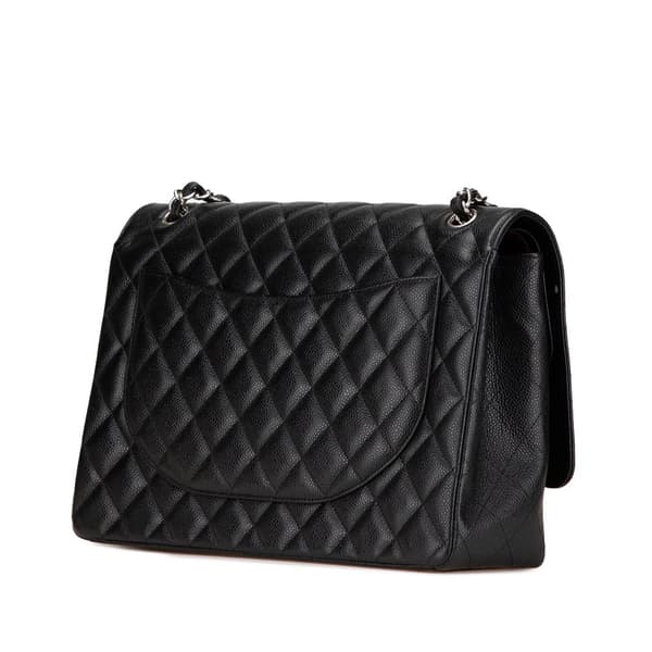 Pre-owned Chanel Maxi Classic Caviar Double Flap Black