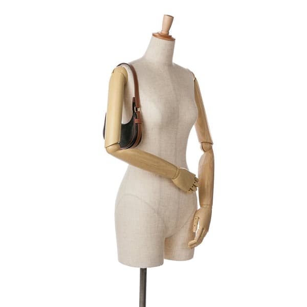 Pre-owned Celine Mini Triomphe Coated Canvas Ava Shoulder Bag Brown