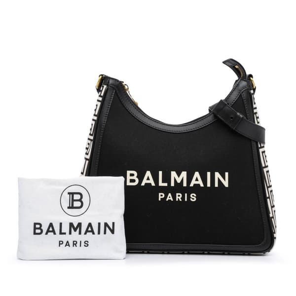 Pre-owned Balmain Canvas B-Army 26 Shoulder Bag Black