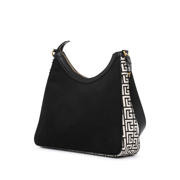 Pre-owned Balmain Canvas B-Army 26 Shoulder Bag Black