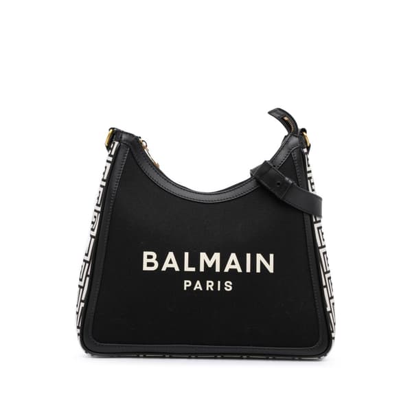 Pre-owned Balmain Canvas B-Army 26 Shoulder Bag Black