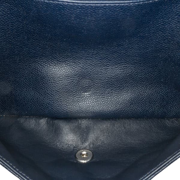 Pre-owned Chanel Jumbo Classic Caviar Double Flap Blue