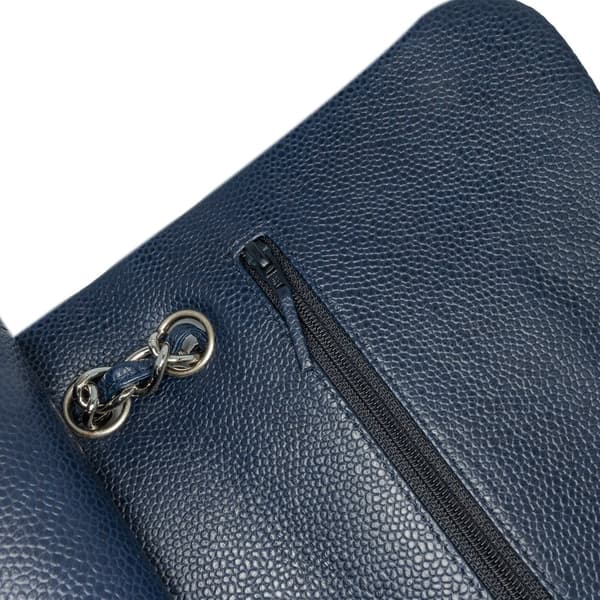 Pre-owned Chanel Jumbo Classic Caviar Double Flap Blue