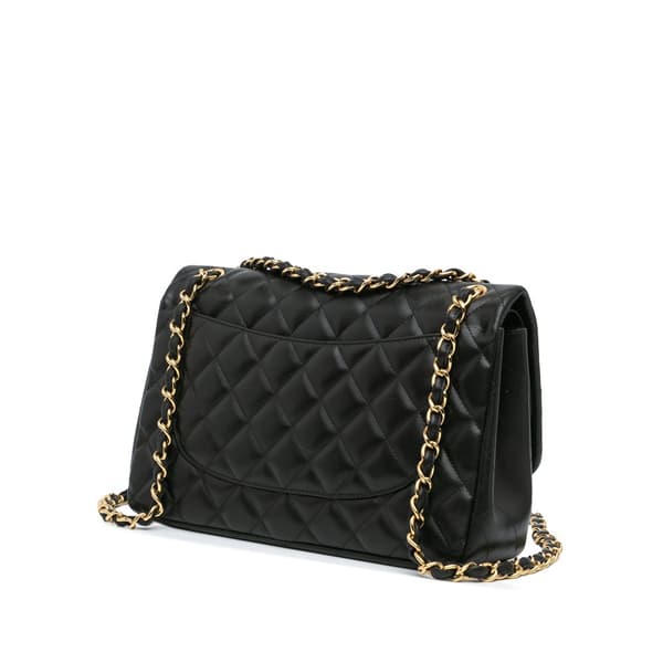 Pre-owned Chanel Jumbo Classic Lambskin Double Flap Black
