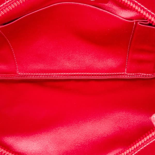 Pre-owned Chanel Satin Diamante Camellia Clutch with Chain Pink