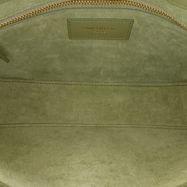 Pre-owned Saint Laurent Leather Le 5 a 7 Shoulder Bag Green