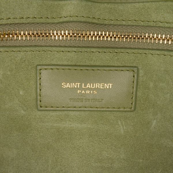 Pre-owned Saint Laurent Leather Le 5 a 7 Shoulder Bag Green