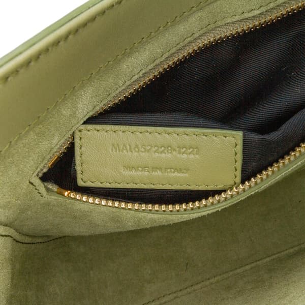 Pre-owned Saint Laurent Leather Le 5 a 7 Shoulder Bag Green