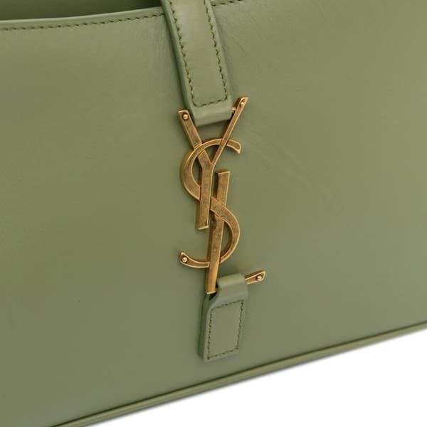 Pre-owned Saint Laurent Leather Le 5 a 7 Shoulder Bag Green