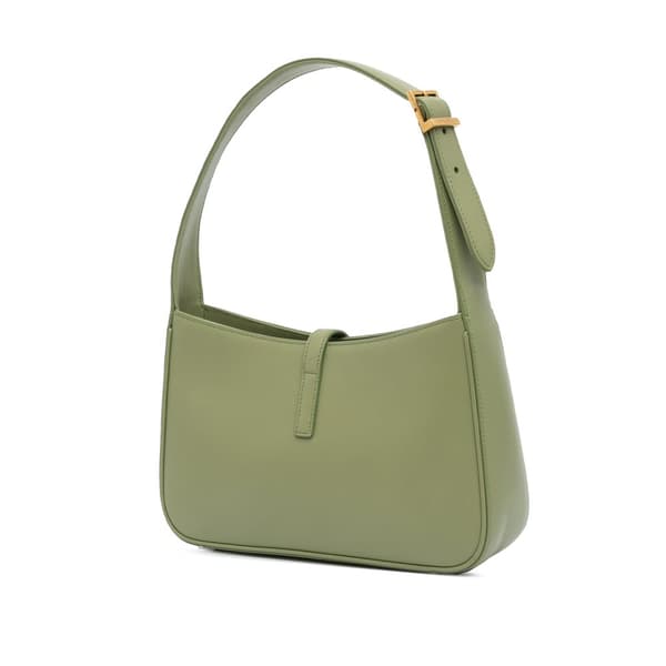 Pre-owned Saint Laurent Leather Le 5 a 7 Shoulder Bag Green