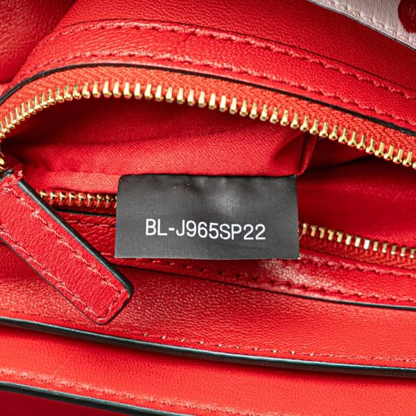 Pre-owned Valentino Leather L'Amour Rockstud Chain Shoulder Bag Red