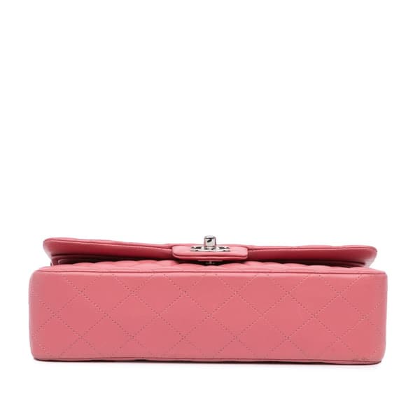 Pre-owned Chanel Medium Classic Lambskin Double Flap Pink