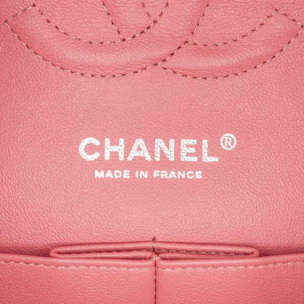 Pre-owned Chanel Medium Classic Lambskin Double Flap Pink