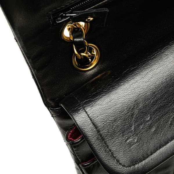 Pre-owned Chanel Small Classic Lambskin Double Flap Black