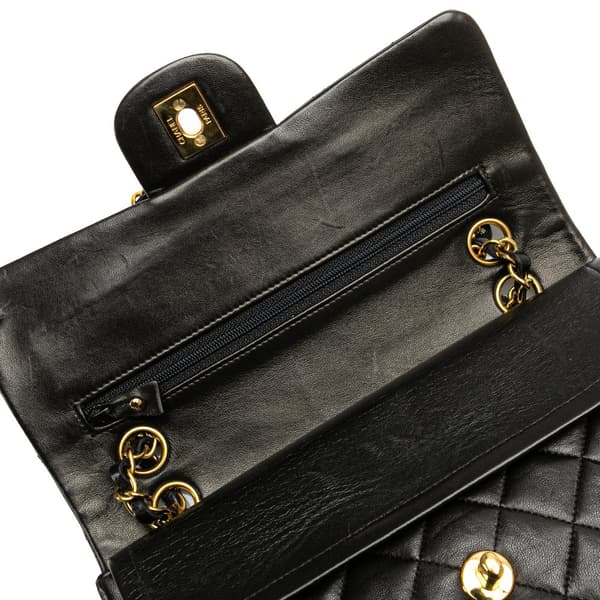 Pre-owned Chanel Small Classic Lambskin Double Flap Black