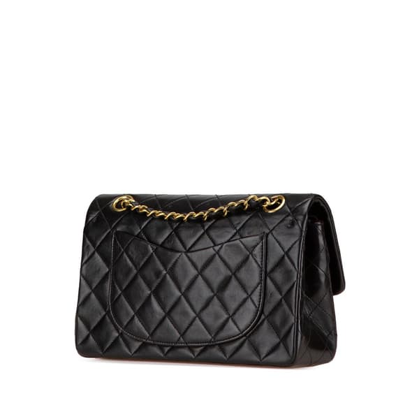 Pre-owned Chanel Small Classic Lambskin Double Flap Black