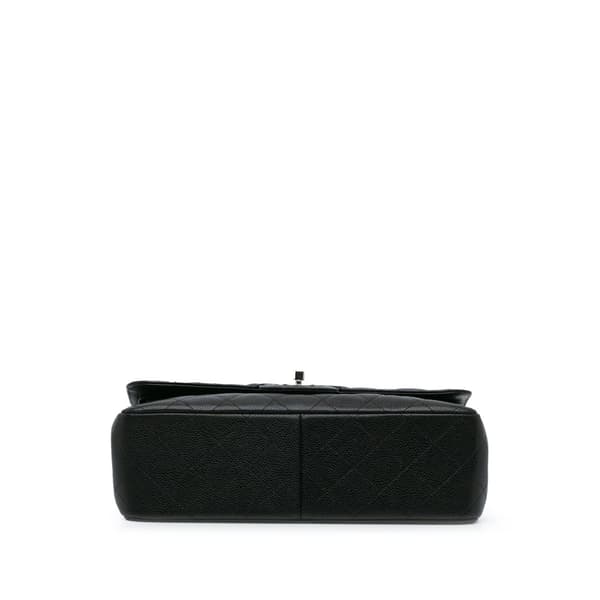 Pre-owned Chanel Jumbo Classic Caviar Double Flap Black