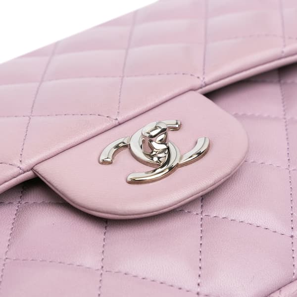Pre-owned Chanel Jumbo Classic Lambskin Double Flap Purple