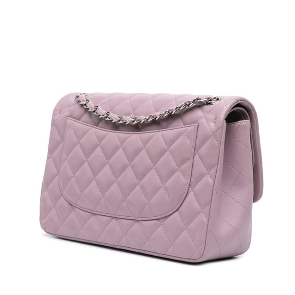 Pre-owned Chanel Jumbo Classic Lambskin Double Flap Purple