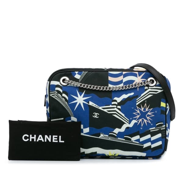 Pre-owned Chanel Small Canvas La Pausa Bay Camera Bag Blue
