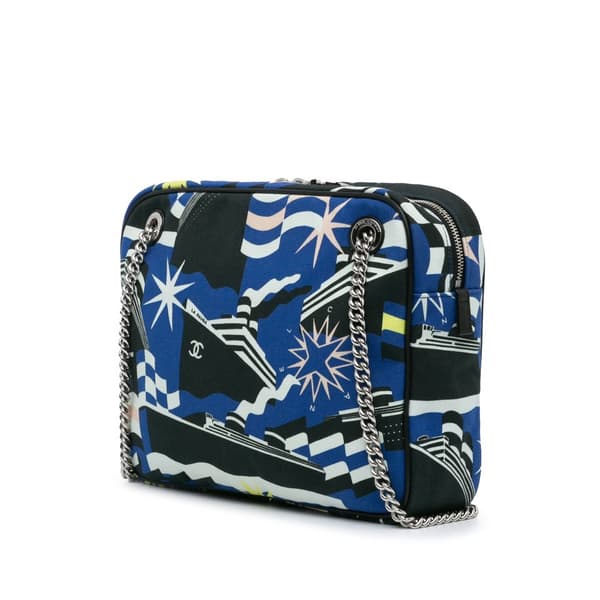 Pre-owned Chanel Small Canvas La Pausa Bay Camera Bag Blue