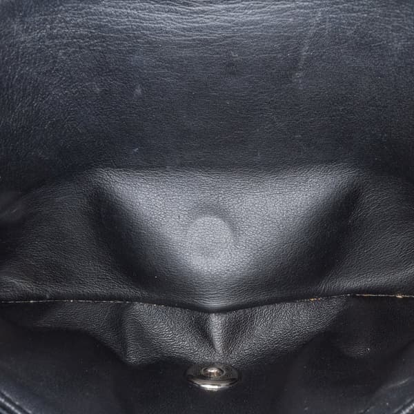 Pre-owned Chanel Medium Classic Chevron Patent Double Flap Black