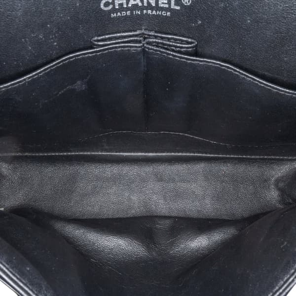 Pre-owned Chanel Medium Classic Chevron Patent Double Flap Black
