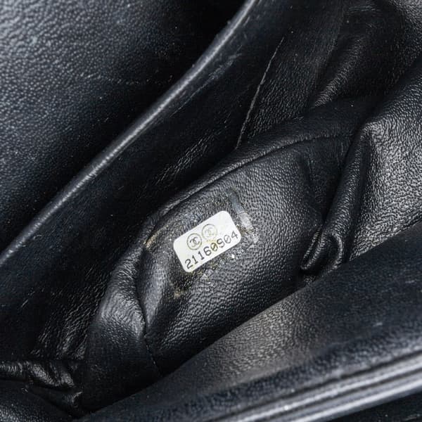 Pre-owned Chanel Medium Classic Chevron Patent Double Flap Black