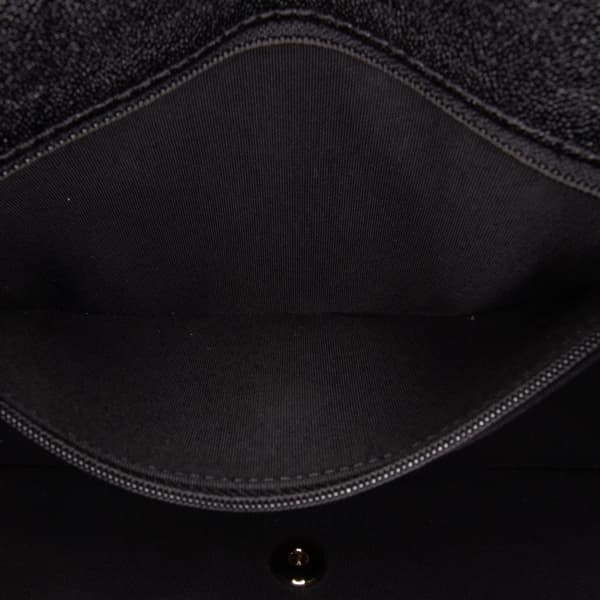 Pre-owned Chanel CC Bicolor Quilted Caviar Single Flap Black