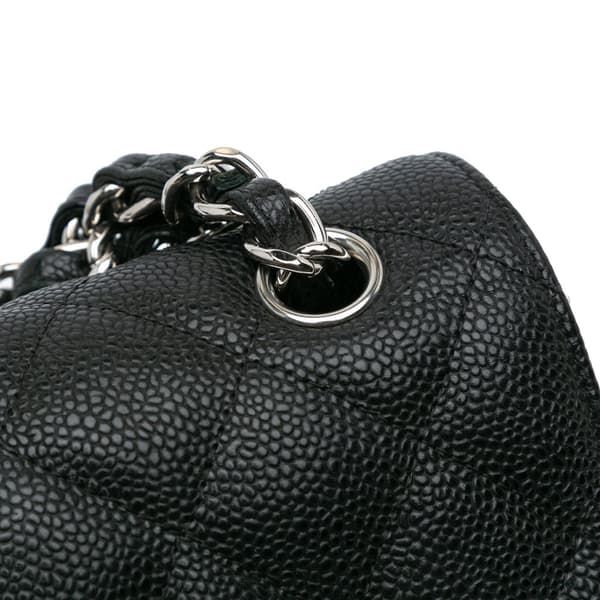 Pre-owned Chanel Jumbo Classic Caviar Double Flap Black