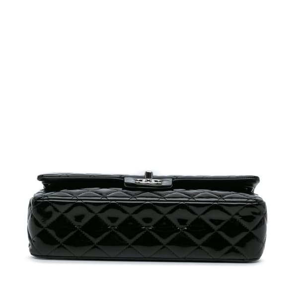 Pre-owned Chanel Medium Classic Patent Double Flap Black