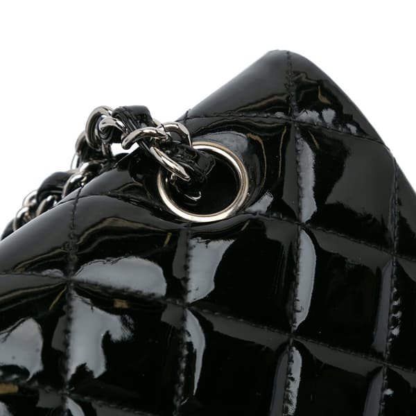 Pre-owned Chanel Medium Classic Patent Double Flap Black
