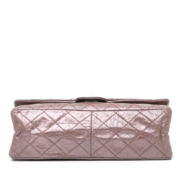Pre-owned Chanel Reissue 2.55 Aged Metallic Calfskin Double Flap 226 Pink