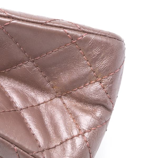 Pre-owned Chanel Reissue 2.55 Aged Metallic Calfskin Double Flap 226 Pink